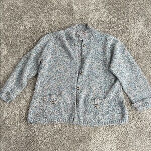 Sag Harbor Blue and Gray Knit Cardigan